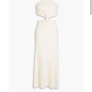 cult gaia Cream Halter Knot Cutout Maxi Dress